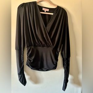 Leyden long sleeve wrap top